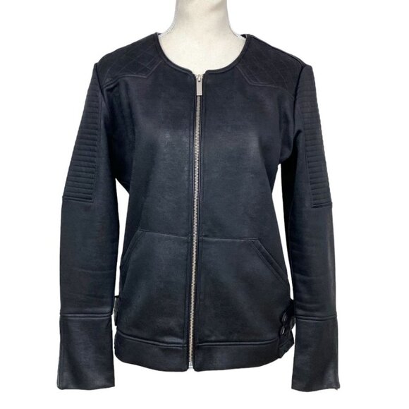 SPORT THE KOOPLES BLACK QUILTED ZIP JACKET - L - Picture 1 of 11